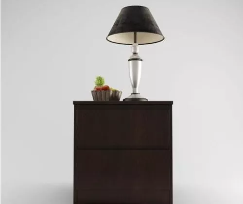 American Bedside Table With Table Lamp 3d model American Bedside Table With Table Lamp 3d model