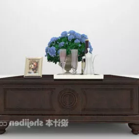 American Wooden Coffee Table 3d model