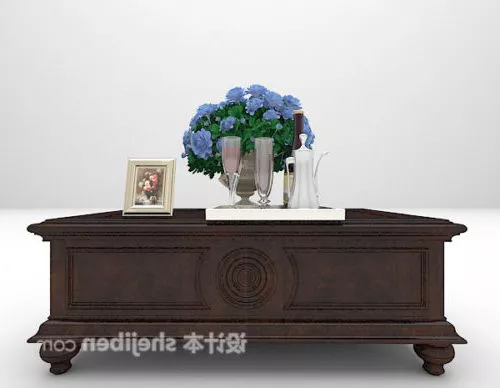 American Wooden Coffee Table 3d model American Wooden Coffee Table 3d model