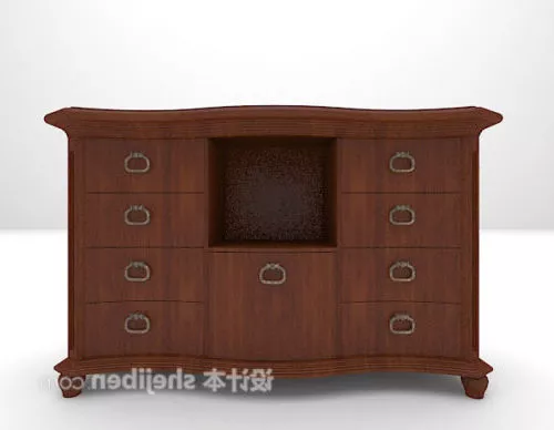 American Solid Wood Bedside Table 3d model American Solid Wood Bedside Table 3d model