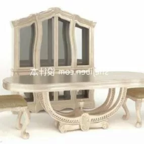 American Dining Chair Table 3d model