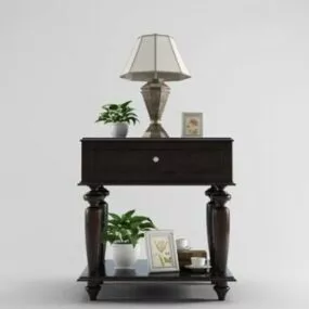 American Style Bedside Table 3d model