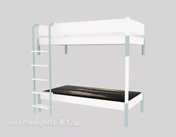 Single Bed Modern Platform 3d model