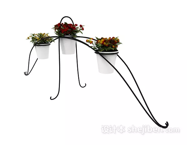 Potted Leaf Plant 3d model