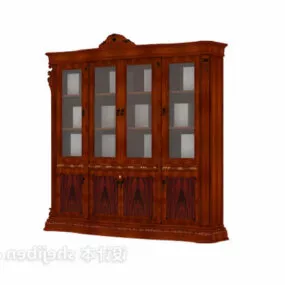 Antique Bookcase Browse Wood 3d model
