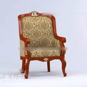 European Vintage Chair Wood Furniture 3d model
