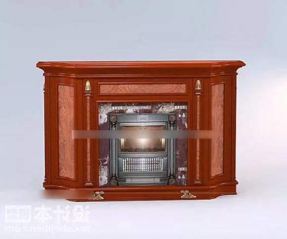 Art Fireplace Antique Wooden Style 3d model Art Fireplace Antique Wooden Style 3d model