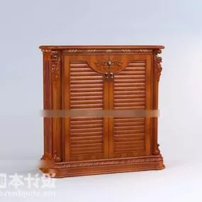 Classic Shoe Cabinet Wood Furniture 3d model