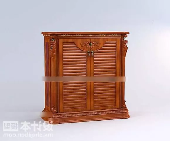 Wood Shelf Two Storey 3d model