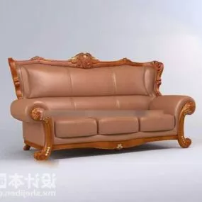 Sofa Leather Luxurious Style 3d model