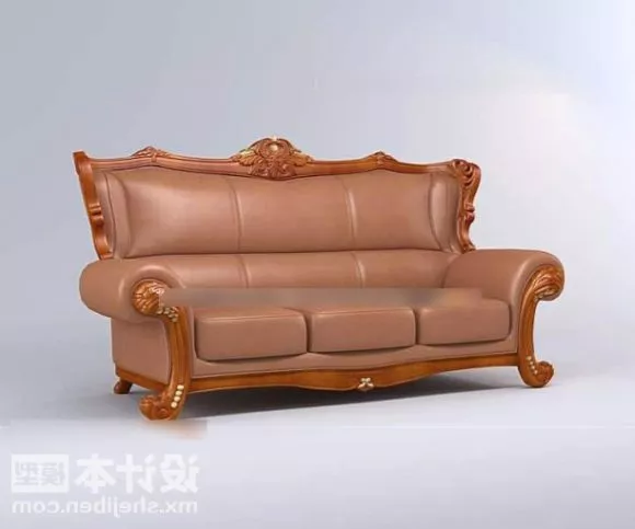 Living Room Sofa With Red Couch And Square Table 3d model