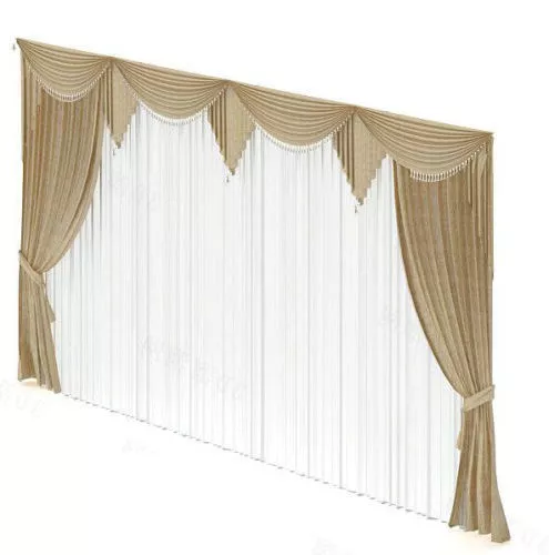 Curtain With Textile 3d model
