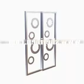 Balcony Sliding Door White Color 3d model