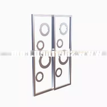 Glass Door With Wood Frame Pattern 3d model