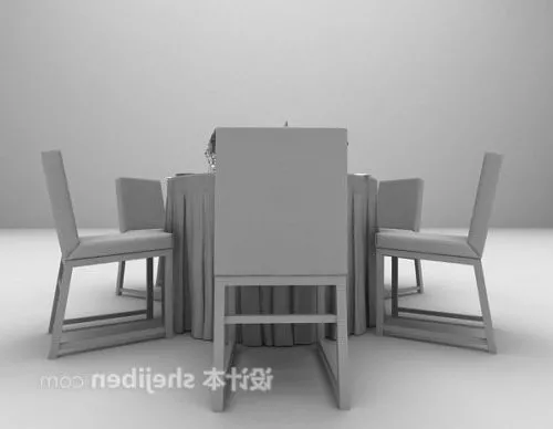 Banquet Round Dining Table 3d model Banquet Round Dining Table 3d model