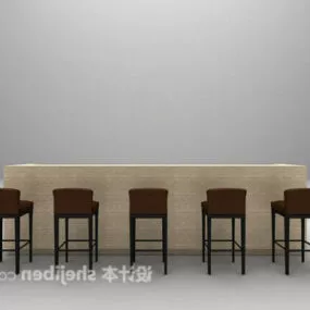 Stone Bar Table Chair 3d model