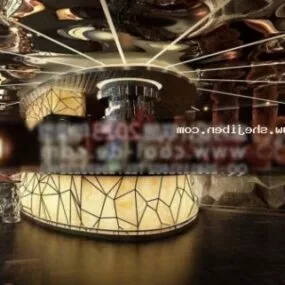Beautiful Bar Reception Interior Scene 3d model
