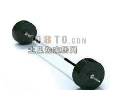 Bench With Weights Gym Equipment 3d model