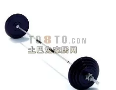 Gym Barbell Black 3d model