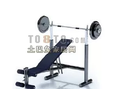 Barbell Chair Gym Accessories 3d model
