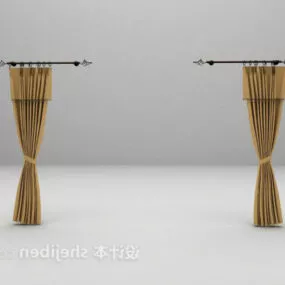Brown Color Curtain 3d model
