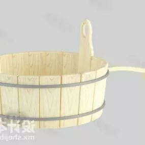 Barrel Bathtub Wooden 3d model