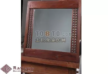 Chinese Window Frame Blue Painted 3d model