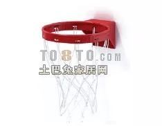 Basketball Basket With Mesh 3d model