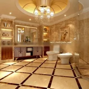 Bathroom European Style Interior Scene 3d model