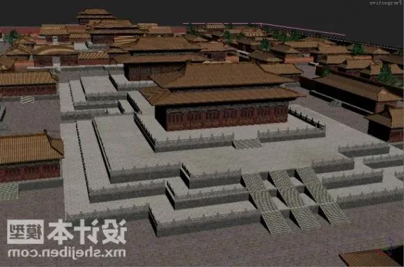 Chinese Forbidden Palace 3d model Chinese Forbidden Palace 3d model