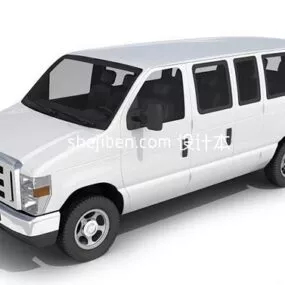 Van Car White Color 3d model