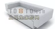 Beautiful Sofa White Fabric 3d model