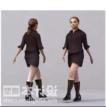 Girl Character Object 3d model