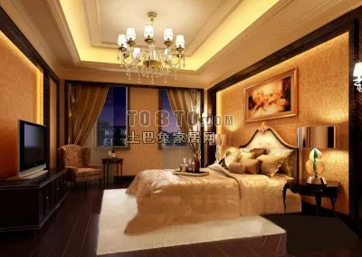 Rustic Bed Set 3d model