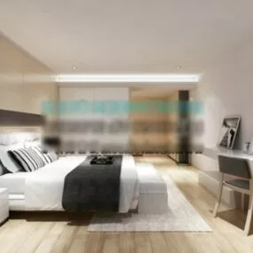 Bedroom Interior Scene Simple Decoration 3d model