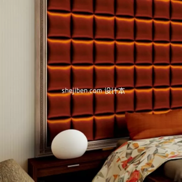 Bedroom Furniture With Soft Backwall 3d model Bedroom Furniture With Soft Backwall 3d model