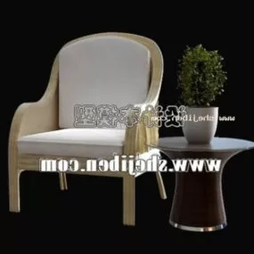 Side Coffee Table And Chair 3d model