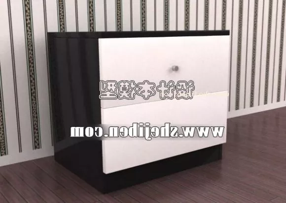 Nightstand Curved C Shape 3d model