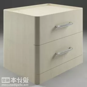Bedside Stool Beige Color 3d model