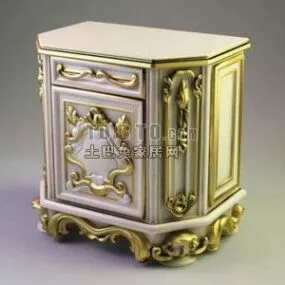Luxury Bedside Cabinet For Bedroom 3d model