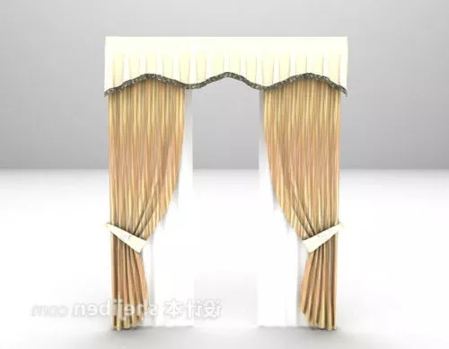 Textile Scroll Curtain Vertical Side 3d model