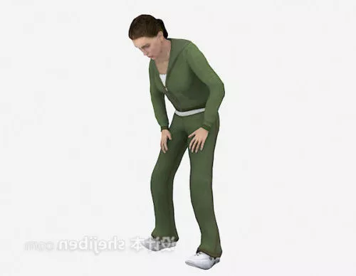 Young Woman Character Walking Pose 3d model