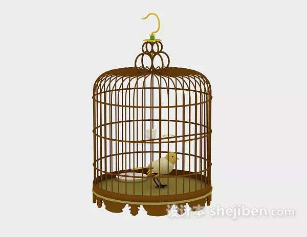 Wire Bird Cage 3d model
