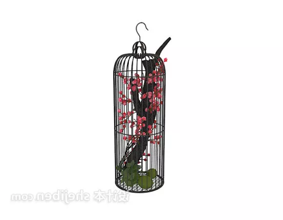 Birdcage With Decorative Branches 3d model Birdcage With Decorative Branches 3d model
