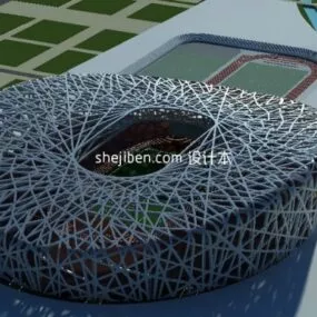 Bird Nest Stadium Architecture 3d model
