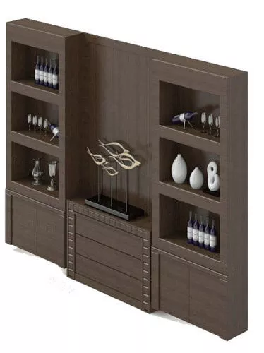 Display Cabinet Dark Wooden 3d model Display Cabinet Dark Wooden 3d model