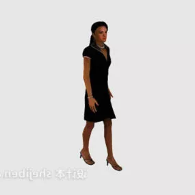 European Dressed Woman Character 3d model