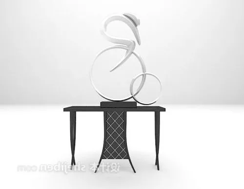 Black Entrance Table Minimalist With Artwork 3d model Black Entrance Table Minimalist With Artwork 3d model