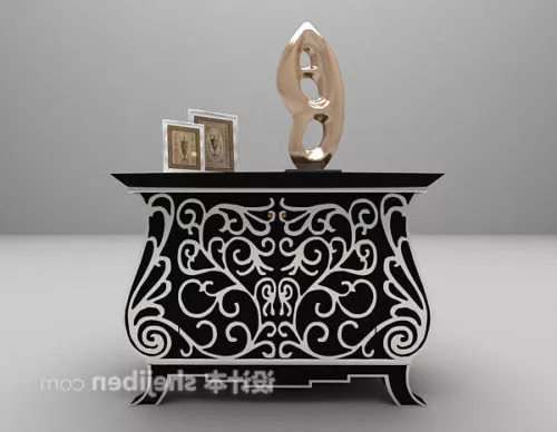 Black Antique Entrance Cabinet 3d model Black Antique Entrance Cabinet 3d model