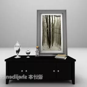 Modern Black Entrance Cabinet 3d model